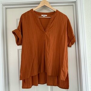 Madewell Terracotta V-Neck Blouse